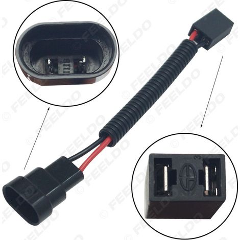 Câble adaptateur pour douille de lampe 9006-11 vers H7-21, câble adaptateur pour lampe HID automobile, câble de conversion LED, prise et connecteur.