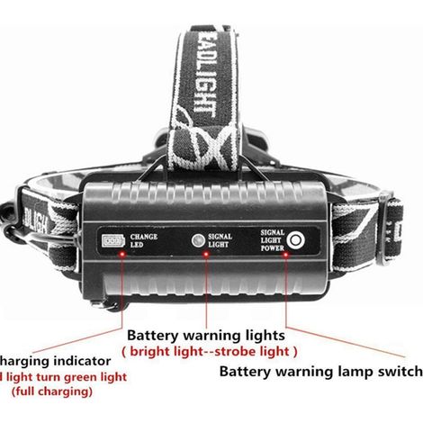 Lampe frontale LED XM-L T6 XPE 5 LED 15 000 lumens, USB, pour camping, randonnée, urgence, pêche. (1/5)