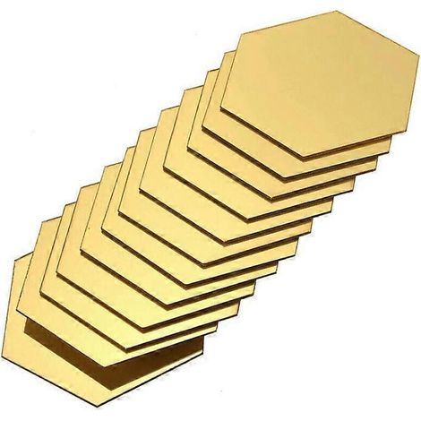 Lot de 12 autocollants hexagonaux pour miroir, adhésifs, pour carrelage et décoration de salle de bain, accessoires modernes pour la maison.