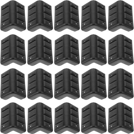 Protections d'angle en Plastique Noir et Lot de 20 Coins Protecteurs Solide et Pratiques pour Protéger Les Enceintes et Meubles Haut-Parleur (1/5)