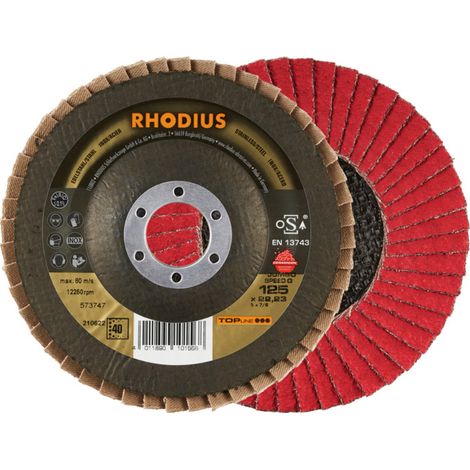DISQUES A LAMELLE INOX JUMBO LONGLIFE.RHODIUS - DIAM. 125X22.23 GR.40 (1/2)