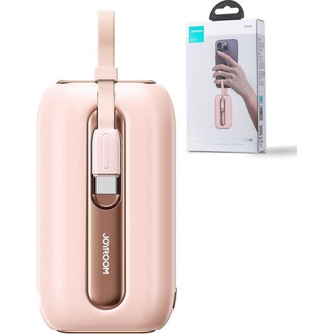 Powerbank 10000mAh Serie Colorida 22.5W con Cables USB-C y Lightning para iPhone Rosa (1/5)