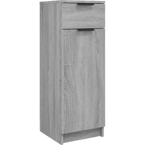 Armadietto da bagno classico con spazio portaoggetti 32 x 34 x 90 cm in legno ingegnerizzato grigio sonoma 020048296