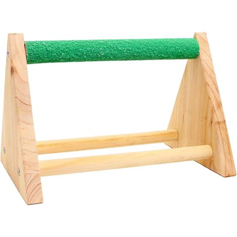 Jouet De Meulage De Formation De Gymnase De Perruche De Support De Perche D'animal Familier D'oiseau De Perroquet En Bois Naturel (1/5)