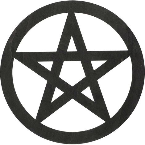 Ornement d'autel pratique en bois sculpté, pentacle d'autel en bois, décoration en bois-29X29CM-Black (1/4)
