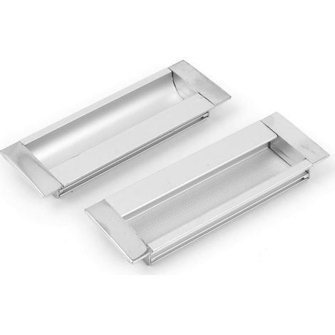 Quincaillerie pour portes et tiroirs d'armoire Ziehgriffe Silberfarbe 112mm 2St (62ab3f6f3eaf8426b77 (1/2)