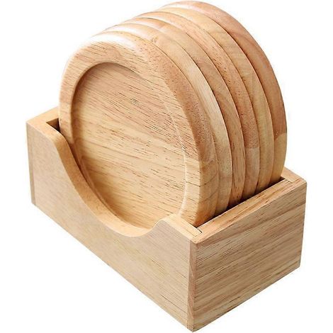 Sets de table en liège, dessous de verre en bois pour loisirs créatifs, dessous de verre ronds antidérapants (1/5)