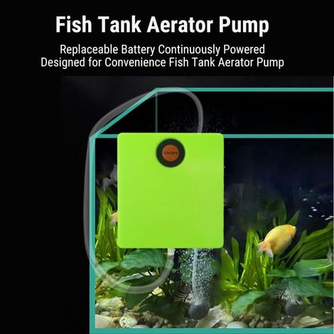 Pompa d'aria per acquario, aeratore portatile a batteria con pietra porosa per acquari da 80-100 litri, diffusore d'aria per acquario per la pesca all'aperto e in caso di interruzione di corrente. (1/5)