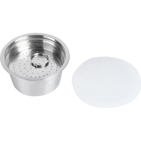 Capsule de café réutilisable en acier inoxydable, compatible avec la cafetière Dolce Gusto (blanche). (1/5)