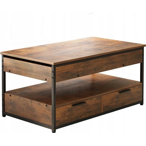 Tavolino da caffè con finitura marrone, con misure 100x48x50 cm. (1/5)