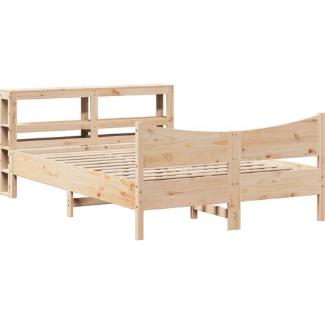 Maison Exclusive - Cadre de lit avec tête de lit 140x190 cm bois de pin massif