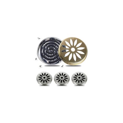 Lot de 4 supports pour spirale anti-moustiques avec couvercle, plateaux anti-moustiques (1/5)