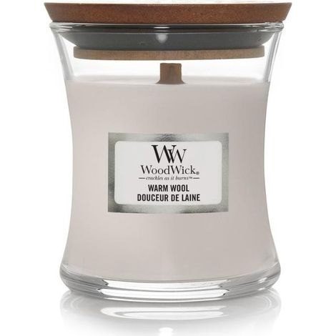 WOODWICK CANDELA CLESSIDRA PICCOLA MINI JAR WARM WOOL (1/4)
