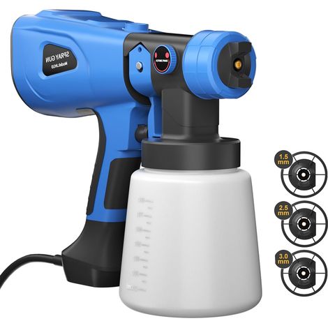 Trois modes de pistolet à peinture électrique, adaptés pour peindre des clôtures, des meubles, des terrasses et d'autres endroits, équipés d'un flacon pulvérisateur en matériau PP de 1000 ml et d'un c (1/5)