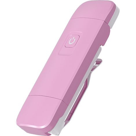 (Rose) Lampe de lecture à pince rechargeable par USB, réglable, batterie rechargeable incluse. (1/5)