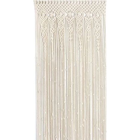Tenture Murale Rideaux En Macramé 180x90cm- Rideau À La Main Boho, Rideaux De Ficelle De Porte Macramé Tapisserie - Art Décoration De La Maison Pour Porte Et Fenêtre, Pour Chambre