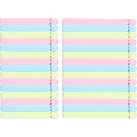 Packung mit 30 praktischen Lebensmittelclips, ideal zum Verschließen von Snacks. – M – Farbe zufällig (1/3)