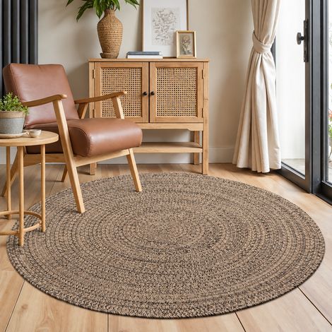 Tapis en jute naturelle Jiu Zhi - rond 150150CM pour salon et chambre 3,265 kg – Livraison gratuite