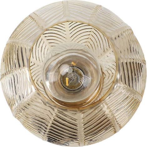 Lampe de table portable RUIYUE, lampe de chevet rechargeable avec minuterie et abat-jour en verre, lampe de table portable pour salon ou table de nuit (rond ambré) (1/2)
