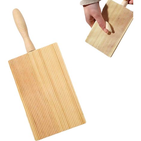 Natural Beech Wood Pasta Board, Gnocchi Board for Homemade Pasta, Essential Accessory for Craft Pasta Lovers, Gnocchi, Macaroni (1/5)