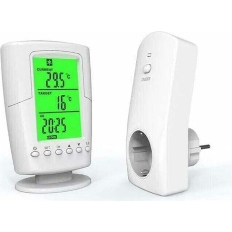 FOGCITY – Thermostat sans fil programmable – Contrôle à distance jusqu'à 20m – Plage de température 0-60°C – Écran LCD rétro-éclairé (1/4)