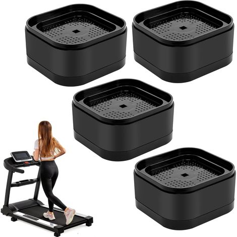 Lot de 4 blocs d'élévation pour tapis de course, empilables et réglables en hauteur pour entraînement de nivellement ou en montée, blocs de support antidérapants pour équipement de fitness à