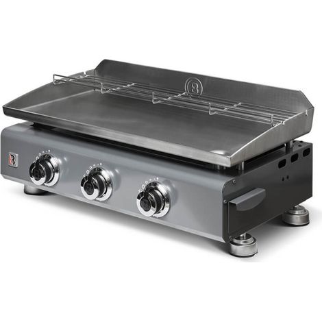 BRASERO BY FAVEX - Plancha gaz Silvia IIG 3 feux inox - 7,5 kW – plaque inox 5 mm – cuisson homogène – surface 67 x 34 cm – 8 à 10 convives