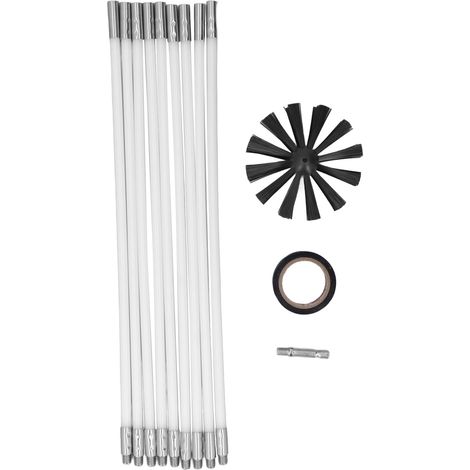 12 Brosse Nettoyage Conduit Cheminée Flexible Tige 40cm, Accessoire Perceuse pour Sécheuse Évacuation, Kit Ramoneur Multiusage (1/5)