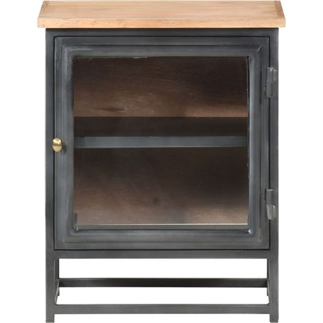 Maison Exclusive - Comodino Grigio 40x30x50 cm in Legno Massello di Acacia