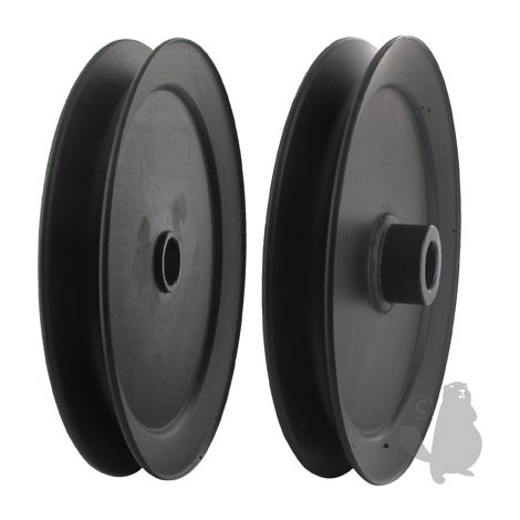 Polea adaptable para soporte de lámina Snapper. Reemplaza origen: 18781, 18587, 10787. h: 36,2 mm, ø: ext. 174,6 mm, ø interno: 19,05 mm.