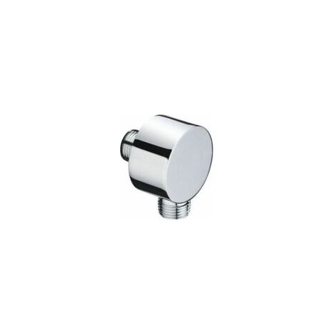 Raccordo tondo per tubo flessibile - Gomito di collegamento a parete cromato - Ottone - Universale - Raccordo a sabbia da 1/2" - Raccordo a parete per doccetta - Crezuo