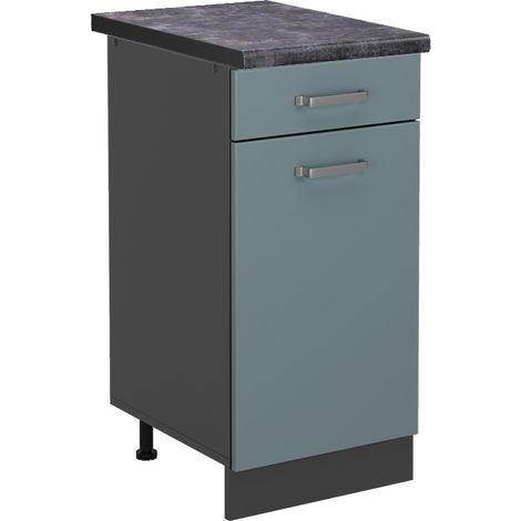 Mueble bajo de cocina R-Line, Gris azulado, 40 cm , ET Antracita, Vicco (1/5)