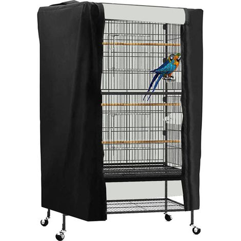 Housse de protection anti-poussière pour cage à oiseaux, pare-soleil et housse imperméable, accessoires pour cage à oiseaux (89x64x120cm) (1/5)