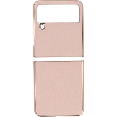 Stoßfeste, faltbare Lederhülle für Galaxy Z Flip4, pinkfarbene Schutzhülle (1/5)