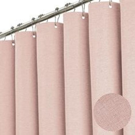Duschvorhang aus Leinen mit Metallösen, wasserdicht, schimmelresistent, Polyestergewebe, strapazierfähiger Badezimmervorhang für Badewanne und Duschkabine - 180 x 200 cm (Rosa)