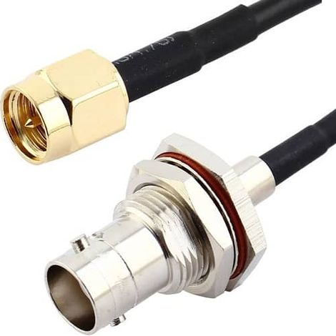 Adaptador de Antena coaxial BNC hembra a SMA macho 0.30 M Negro (1/3)