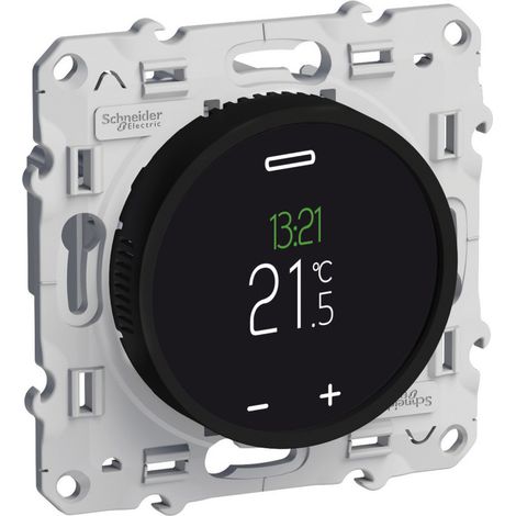 Schneider Electric – Thermostat programmable tactile Odace – 7 bornes à vis – Plage de réglage 5-50 °C – Précision +/-0,5 °C – Écran OLED 96x96 pixels (1/4)