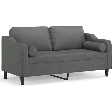 Maison Exclusive - Divano a 2 Posti con Cuscini Grigio Scuro 140 cm in Tessuto