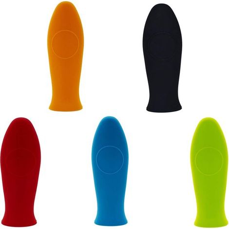 Ensemble de 5 protège-cocottes en fonte résistants à la chaleur, en silicone. (1/5)