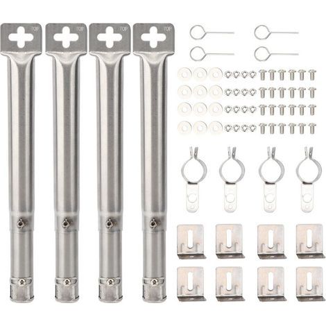 4er-Pack universell verstellbare Ersatz-Rohrbrenner aus Edelstahl, ausziehbar von 31 cm bis 42 cm, passend für die meisten Gasgrills. MUMU