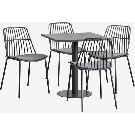 Set tavolo quadrato Mizzi 70x70 cm e 4 sedie da giardino Maeba SKLUM