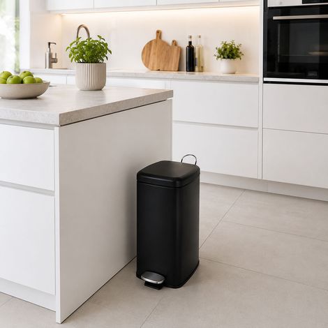 Metall Tretmülleimer 20L schwarz-MTM1004-schwarz (1/4)