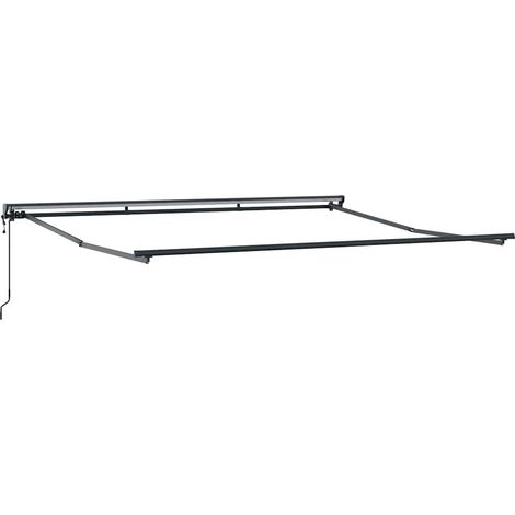 Cadre d'auvent Réglable Anthracite 4 × 3 m Acier