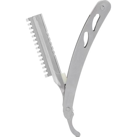 Rasoir droit de barbier léger, design ergonomique pour une prise en main confortable, anti-rouille pour salon ou usage domestique. (1/5)