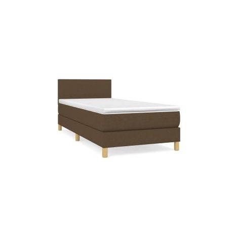 Sommier à lattes de lit avec matelas Marron foncé 90x200 (1/5)