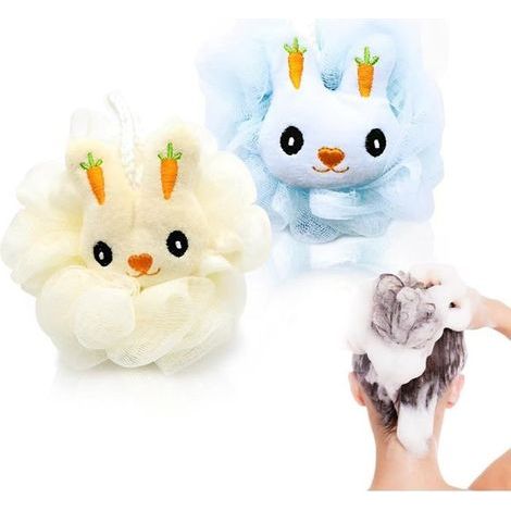 Duschblumen-Set mit 2 waschbaren Duschblumen für Kinder, niedlicher Badeblumen-Duschschwamm für den Körper, Netz-Luffa (1/5)