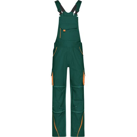 James & Nicholson Funktionelle Latzhose JN848 Gr. 44 dark-green/orange (1/4)