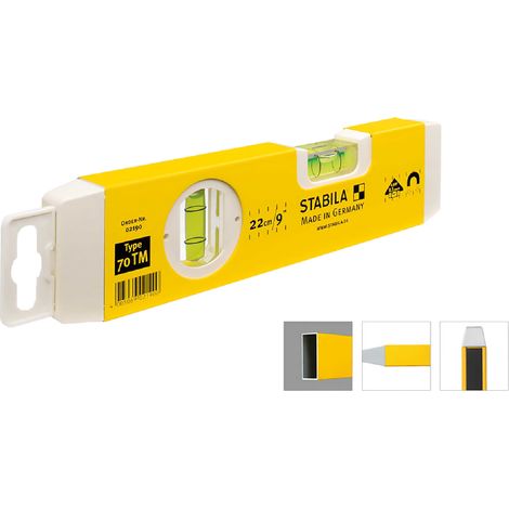 LIVELLA A DUE FIALE TASCABILE MAGNETICA '70 TM' cm 22  - STABILA