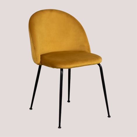 SKLUM Esszimmerstuhl aus samt Kana Design Senf Schwarz (1/5)