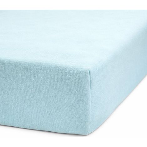 Bettlaken blau 160x200 Baumwolle mit Gummizug (1/5)